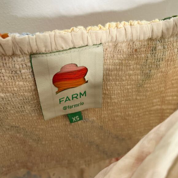 Farm Rio Womens Copacabana Cover Up XS Cream Tropical Print Beach Resort Wear - Picture 8 of 14